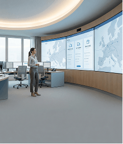 business woman checking business graph