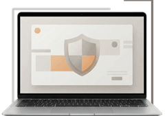 Laptop with shield image