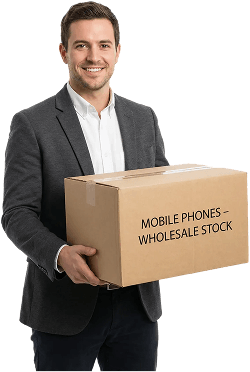 businessman carrying mobile phones wholesale stock
