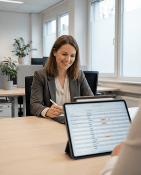 image of lady in Meeting